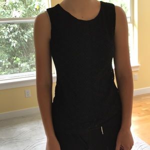 Black talbots sleeve less tea shirt